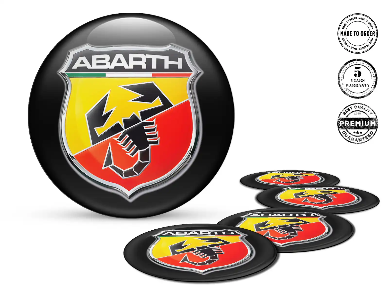Fiat Abarth Adesivi Cerchio Auto Loghi Cupola Lusso